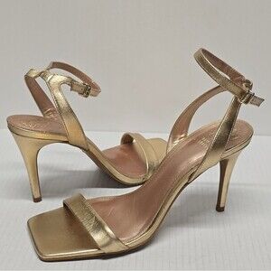 VINCE CAMUTO SAPRENDA 2 LIGHT GOLD LEATHER HEELS SANDALS 10